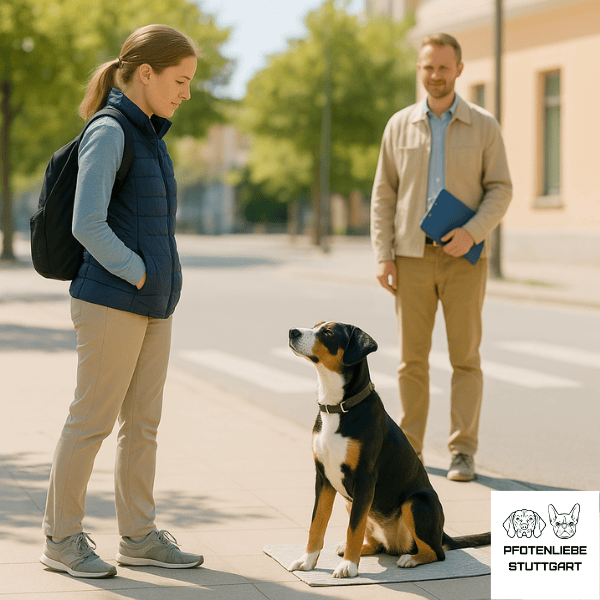 Einzeltraining Hund sitz an lockerer Leine Stuttgart Hundeschule