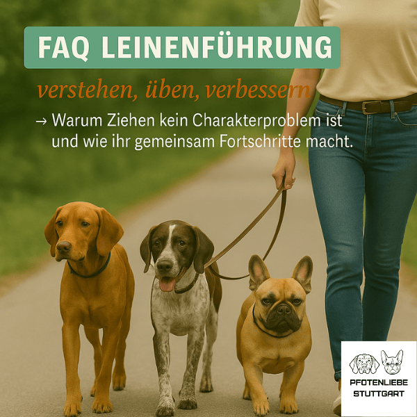 FAQ Leinenf&uuml;hrigkeit Stuttgart &ndash; Hund l&auml;uft entspannt an lockerer Leine neben seinem Menschen