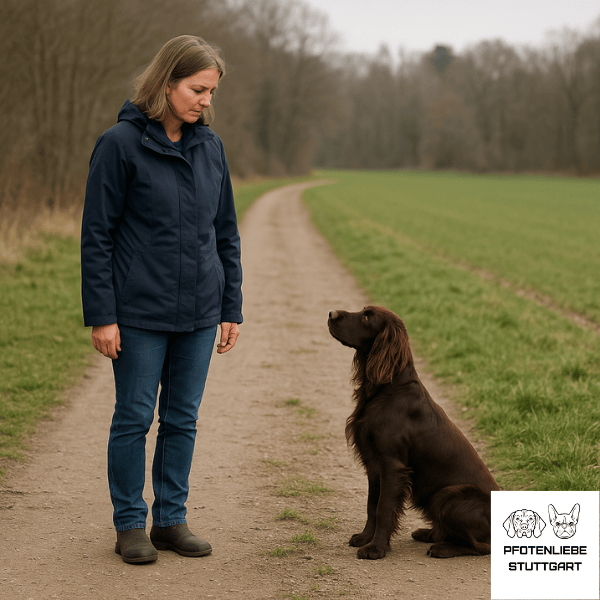 Radiustraining Hund sitz zum Menschen Stuttgart Hundeschule