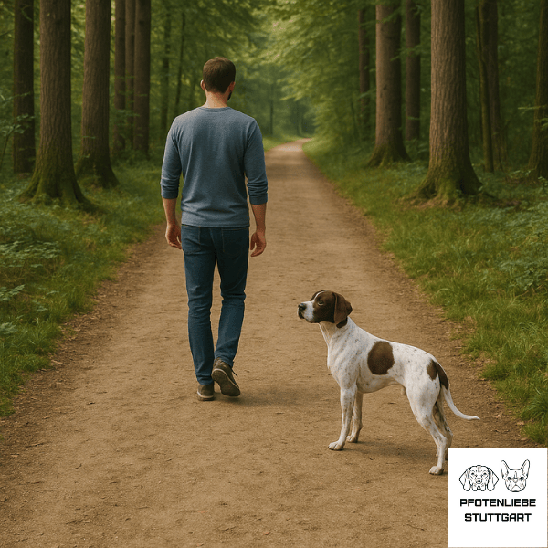 Radiustraining Hnd hält Radius zu Menschen Stuttgart Hundeschule