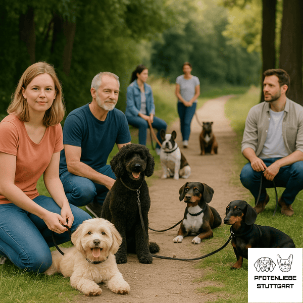 Social Walk warten an und kommen gemeinsam zur Ruhe Stuttgart Hundeschule